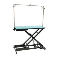   Elektromos kutyakozmetikai ápolóasztal 120 x 60 cm – Fekete/Türkiz