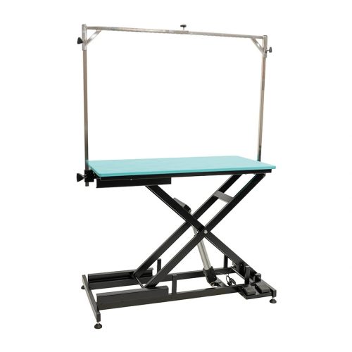 Elektromos kutyakozmetikai ápolóasztal 120 x 60 cm – Fekete/Türkiz
